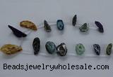 CTD2507 Top drilled 15*20mm - 25*35mm freeform druzy agate beads