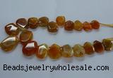 CTD2585 Top drilled 20*25mm - 30*40mm faceted freeform agate beads