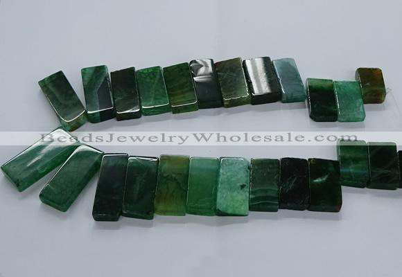 CTD2612 Top drilled 14*27mm - 16*42mm rectangle agate beads