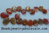 CTD2640 Top drilled 20*25mm - 30*40mm faceted freeform agate beads