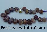 CTD2642 Top drilled 20*25mm - 30*40mm faceted freeform agate beads