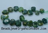 CTD2644 Top drilled 20*25mm - 30*40mm faceted freeform agate beads