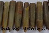 CTD2676 Top drilled 8*30mm - 12*50mm bullet agate fossil beads