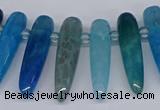 CTD2727 Top drilled 8*35mm bullet agate gemstone beads wholesale