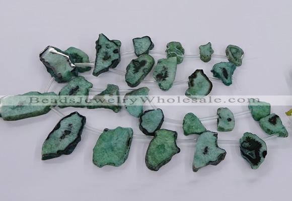 CTD2750 Top drilled 18*25mm - 25*50mm freeform druzy agate beads