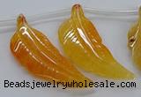 CTD2772 Top drilled 20*45mm - 25*55mm carved leaf agate beads