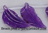 CTD2773 Top drilled 20*45mm - 25*55mm carved leaf agate beads