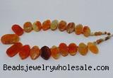 CTD2781 Top drilled 15*25mm - 25*40mm oval agate gemstone beads