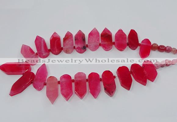 CTD2813 Top drilled 15*30mm - 15*45mm sticks agate gemstone beads