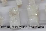 CTD2840 Top drilled 15*20mm - 18*40mm freeform plated druzy agate beads