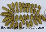 CTD2863 Top drilled 15*20mm - 22*50mm sticks plated quartz beads