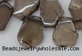 CTD301 Top drilled 15*20mm - 20*25mm freeform smoky quartz beads