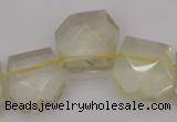 CTD310 Top drilled 15*18mm - 18*20mm faceted freeform lemon quartz beads