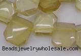 CTD312 Top drilled 15*18mm - 18*20mm faceted freeform lemon quartz beads