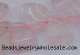 CTD320 Top drilled 15*20mm - 20*25mm freeform rose quartz beads