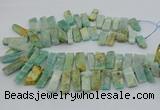 CTD3517 Top drilled 10*20mm - 12*40mm sticks amazonite beads