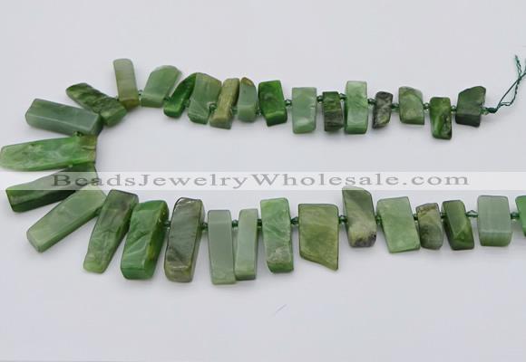 CTD3546 Top drilled 10*20mm - 12*35mm sticks Canadian jade beads