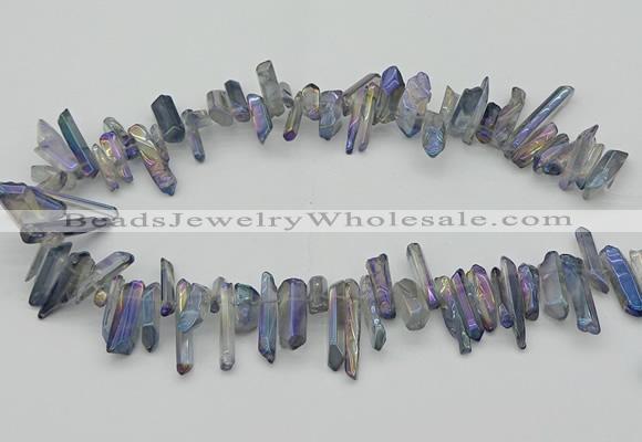 CTD3551 Top drilled 10*20mm - 12*30mm sticks plated quartz beads