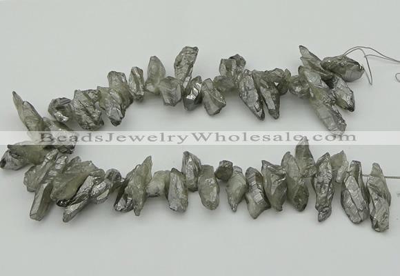 CTD3558 Top drilled 10*20mm - 12*30mm sticks plated quartz beads