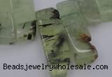 CTD357 Top drilled 10*25mm - 10*50mm wand green rutilated quartz beads