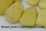 CTD3572 Top drilled 15*18mm - 22*30mm freeform yellow jade beads