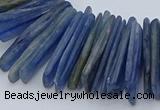 CTD3585 Top drilled 2*15mm - 5*40mm sticks blue kyanite beads