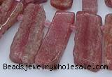 CTD3588 Top drilled 10*20mm - 12*40mm sticks strawberry quartz beads