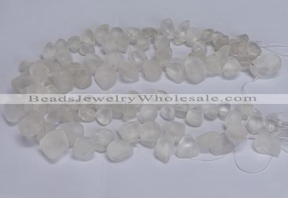 CTD3600 Top drilled 10*14mm - 13*18mm nuggets white crystal beads