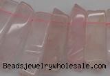 CTD361 Top drilled 10*28mm - 10*50mm wand rose quartz beads