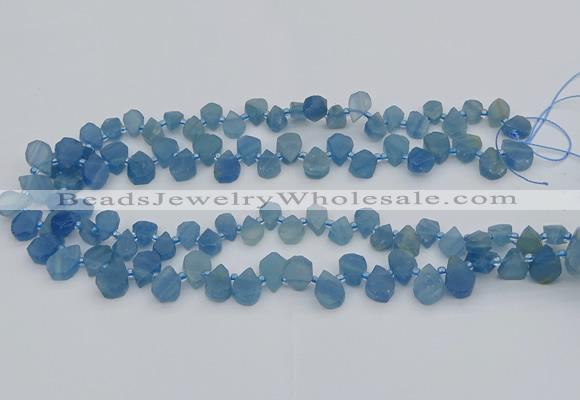 CTD3628 Top drilled 8*10mm - 10*14mm flat teardrop aquamarine beads