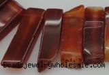 CTD363 Top drilled 10*28mm - 10*55mm wand red agate beads