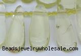 CTD3636 Top drilled 10*20mm - 15*45mm freeform lemon quartz beads