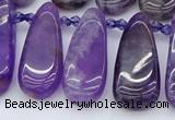 CTD3646 Top drilled 10*20mm - 15*45mm freeform matte amethyst beads