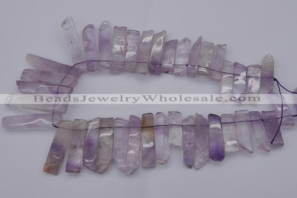 CTD366 Top drilled 10*25mm - 10*45mm wand amethyst beads