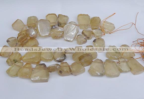 CTD3681 Top drilled 15*20mm - 25*30mm freeform plated white crystal beads