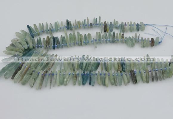 CTD3696 Top drilled 6*15mm - 8*40mm sticks kyanite beads