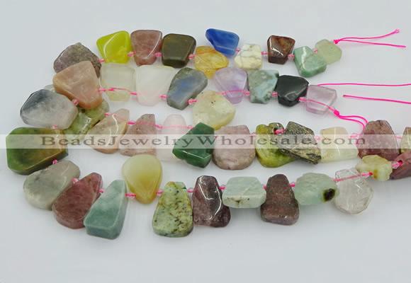 CTD3699 Top drilled 15*20mm - 25*30mm freeform mixed gemstone beads