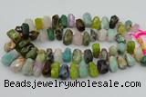 CTD3700 Top drilled 10*15mm - 15*25mm faceted nuggets mixed gemstone beads