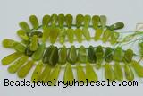 CTD3702 Top drilled 10*20mm - 15*45mm freeform Korean jade beads