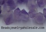 CTD3705 Top drilled 5*8mm - 15*20mm faceted nuggets amethyst beads