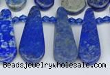 CTD3716 Top drilled 10*20mm - 15*45mm freeform lapis lazuli beads