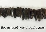 CTD3726 Top drilled 8*20mm - 10*50mm sticks smoky quartz beads