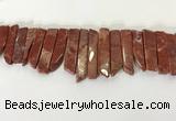 CTD3737 Top drilled 8*20mm - 10*50mm sticks red jasper beads