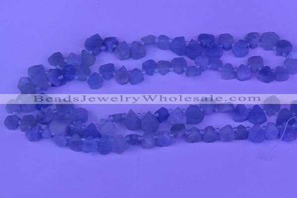 CTD3851 Top drilled 8*10mm - 10*12mm freeform aquamarine beads