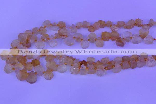 CTD3852 Top drilled 12*13mm - 13*15mm freeform citrine beads