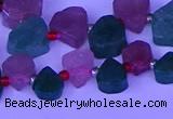 CTD3854 Top drilled 8*10mm - 10*12mm freeform mixed strawberry quartz beads