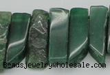 CTD387 Top drilled 10*20mm - 12*50mm wand green aventurine beads