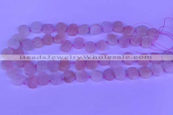 CTD3891 Top drilled 12*16mm - 13*17mm freeform morganite beads