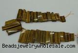 CTD405 Top drilled 12*25mm - 18*50mm sticks yellow tiger eye beads