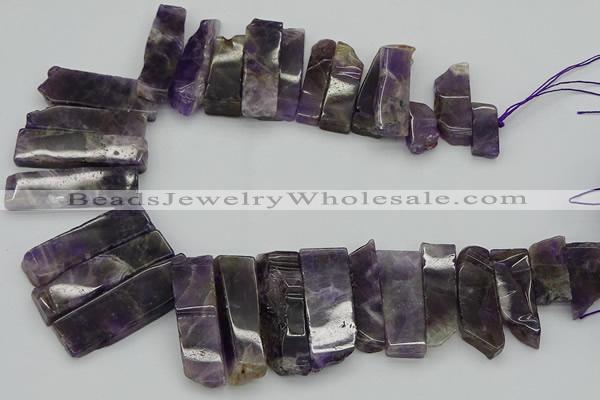 CTD406 Top drilled 10*25mm - 15*50mm sticks amethyst beads